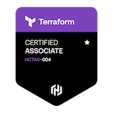 HashiCorp Certified: Terraform Associate badge